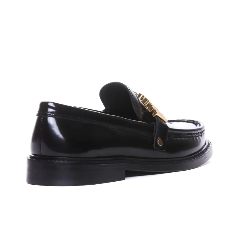 MOSCHINO Logo-lettering Leather Loafers-3