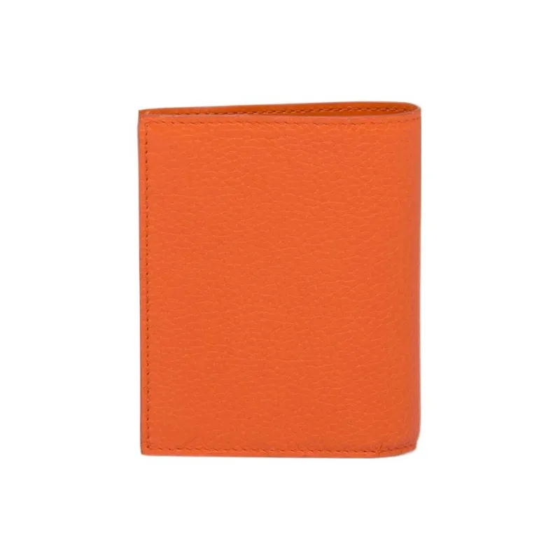 PRADA Leather Wallet Women's Orange-2
