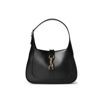 GUCCI Jackie 1961 Leather Handbag Shoulder Bag Small Size Women's Black