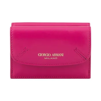 GIORGIO ARMANI Bobbaine Leather Wallet Mini Women's Fuchsia