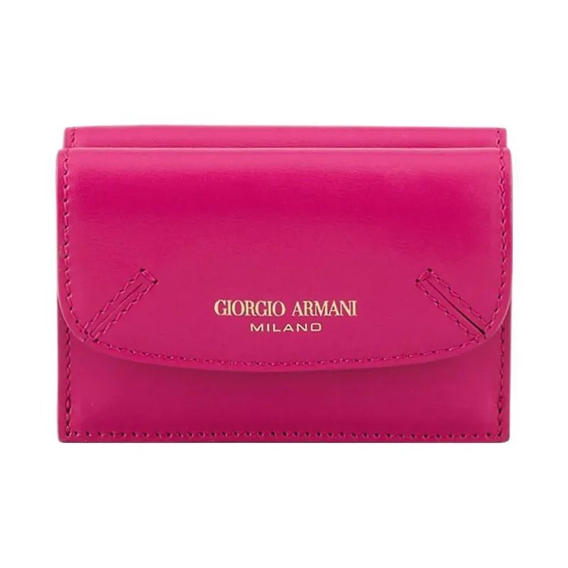 GIORGIO ARMANI Bobbaine Leather Wallet Mini Women's Fuchsia-0