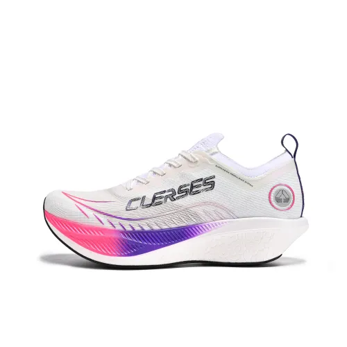 CLERSES Running Shoes Unisex Low-Top White