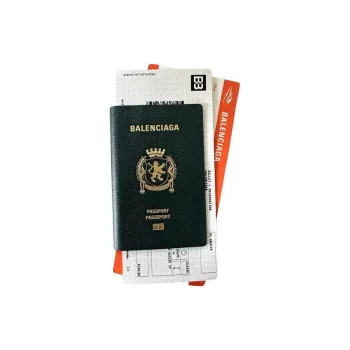 Balenciaga Semi Matte Soft Textured Calfskin Passport Holder Men's Green