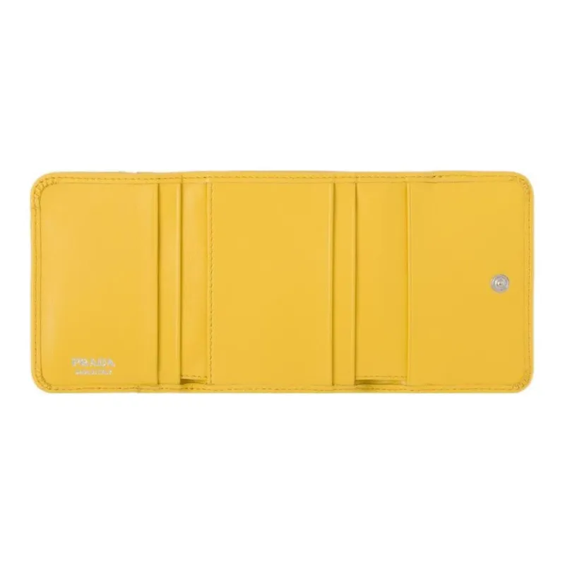 PRADA Leather Wallet Small Size Women's Yellow-1