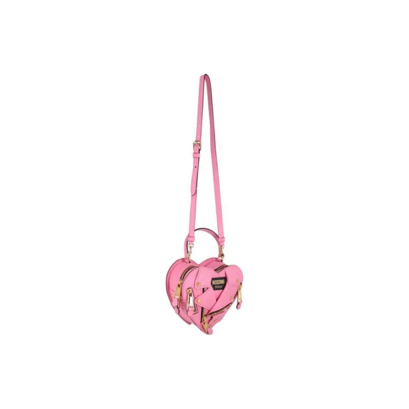 MOSCHINO Polyolefin Shoulder Bag, Crossbody Bag, Handbag Women's Pink-3