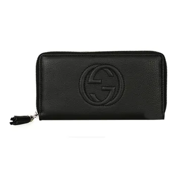 GUCCI Soho Leather Wallet Women's Black