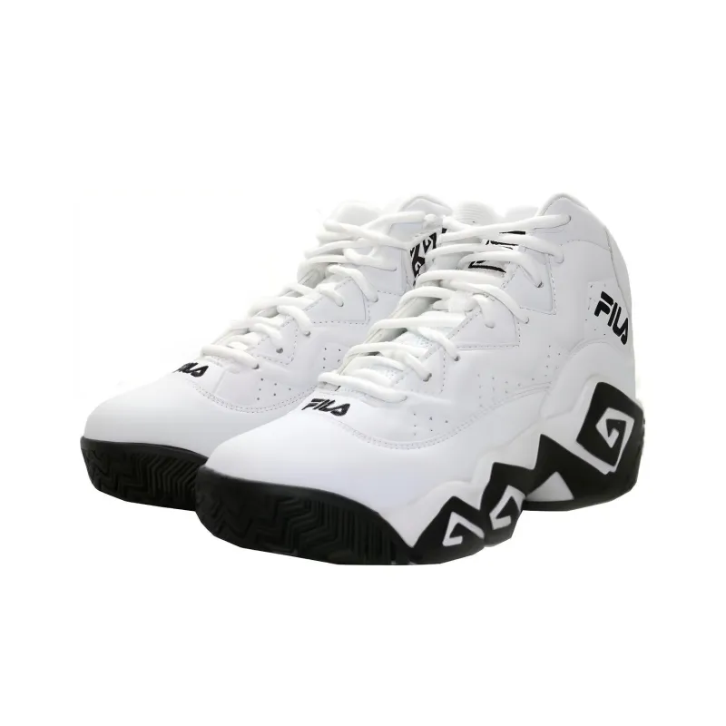 FILA Mashburn Cushioning, Slip Resistant, And Abrasion Resistant High Top Basketball Shoes Men's White Black-2