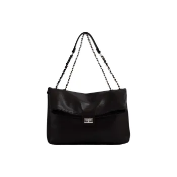 UNITE STAR PU Tote Bag, Shopping Bag, Shoulder Bag Women's Black/Coffee