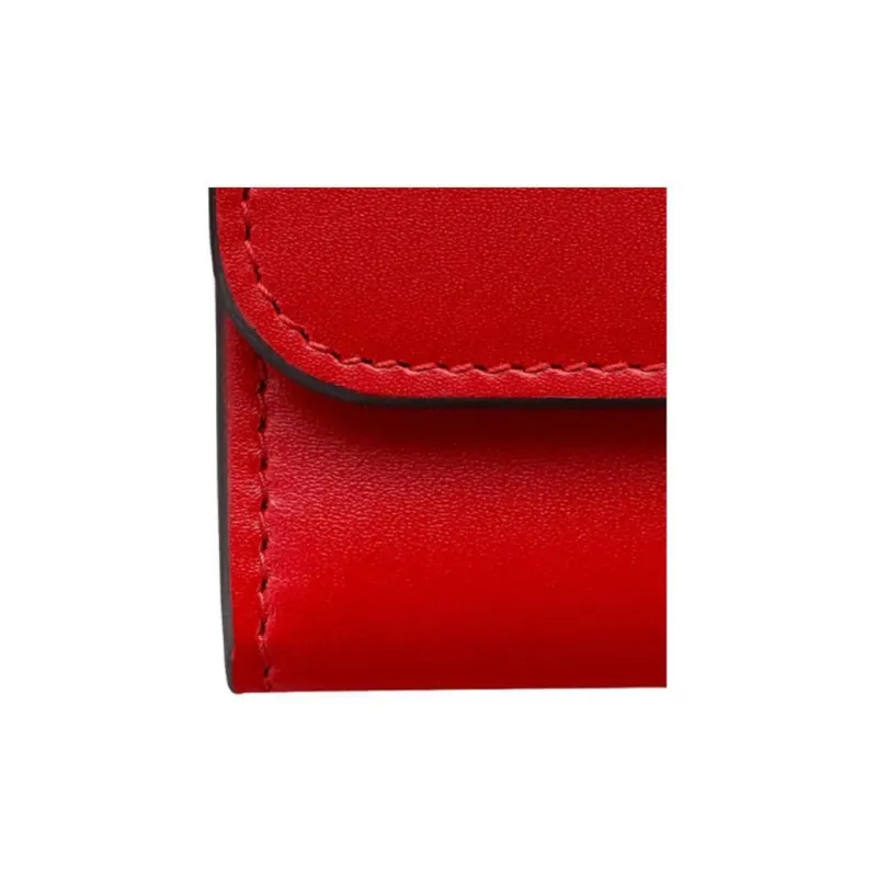 CARTIER Calfskin Wallet Women's Cherry Red-4