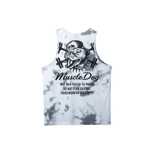 Muscle Dog Tank Tops Men Off White