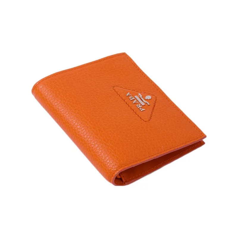 PRADA Leather Wallet Women's Orange-1