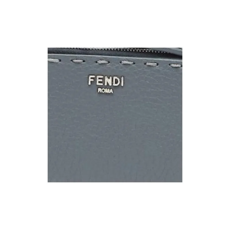 FENDI Peekaboo Calfskin Coin Purse Women's Blue-4