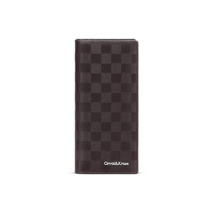 Simvay Clos Cow Leather With Synthetic Leather Long Coin Purse Clutch ID Holder Money Clip Regular Men's Black-8