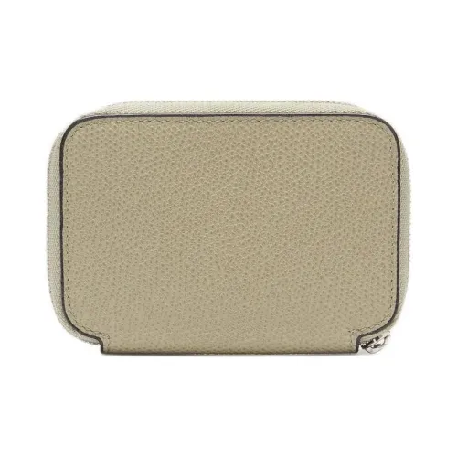 Valextra Millepunte Calfskin Card Holder, Wallet Women's Moss Green
