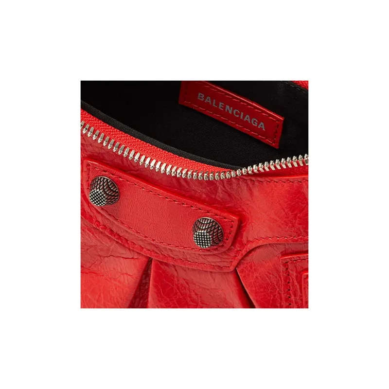 Balenciaga Le Cagole Lambskin Shoulder Bag Crossbody Bag Extra Small Women's Red-3