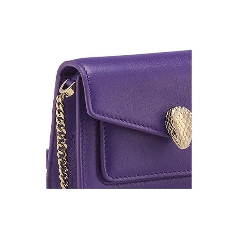 BVLGARI Serpenti Forever Series Calfskin Crossbody Bag Shoulder Bag Women's Purple-2