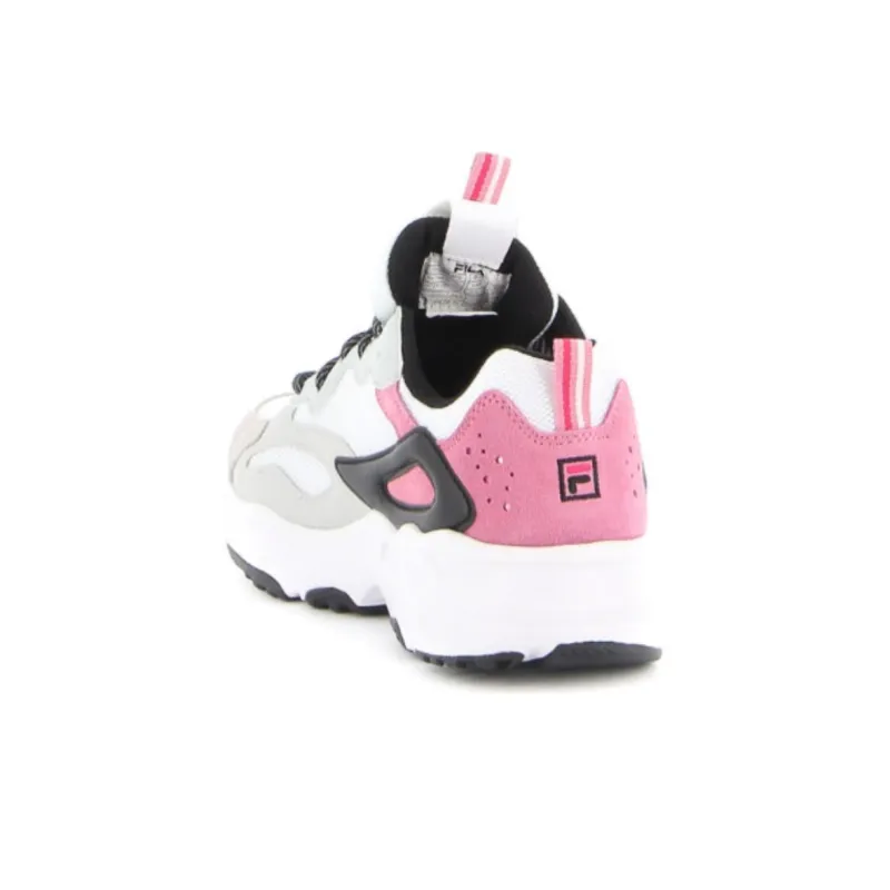 FILA Ray Tracer Cushioning, Wear Resistant Low Top Casual Shoes Women's White Pink-3