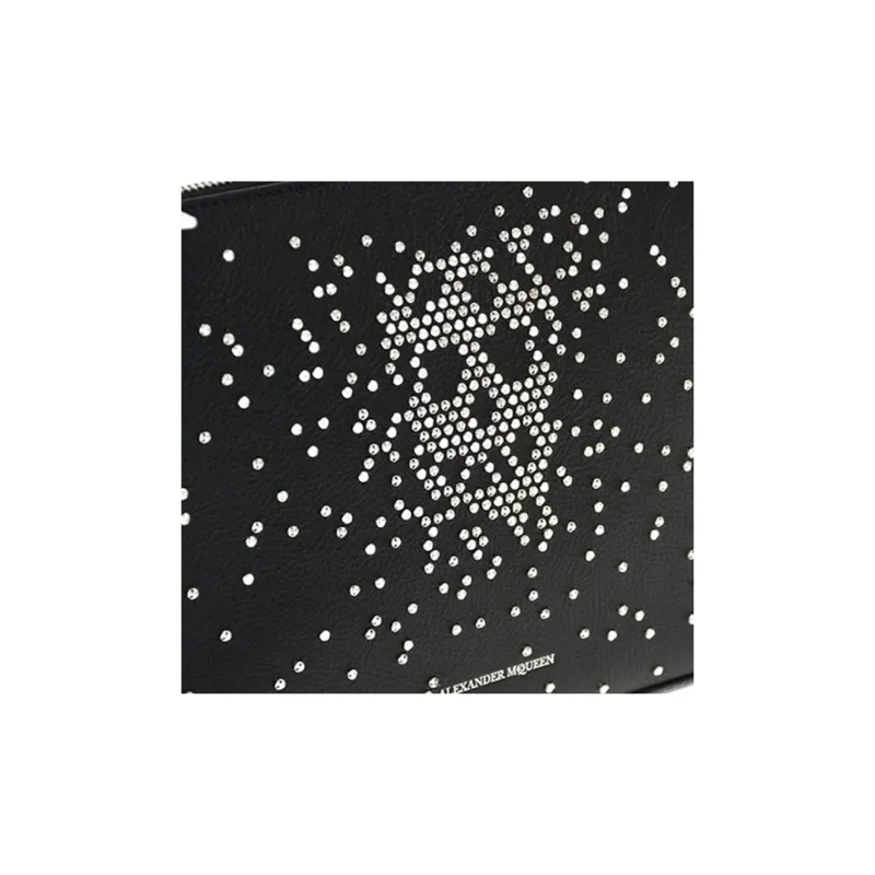 Alexander McQueen Calfskin File Folder Clutch Unisex Black-3