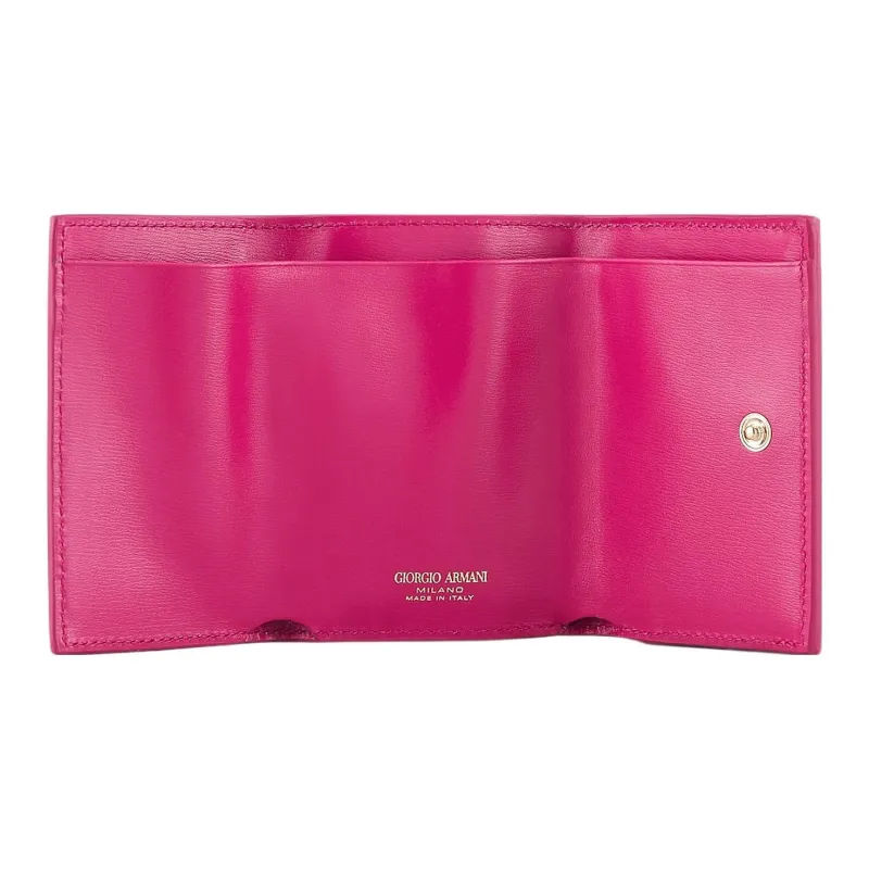 GIORGIO ARMANI Bobbaine Leather Wallet Mini Women's Fuchsia-2