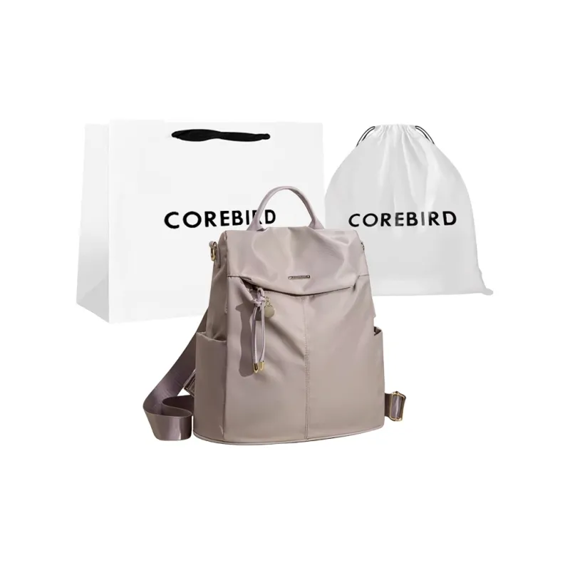CORE BIRD Oxford Backpack Women's Black/Apricot/Leather Pink-7