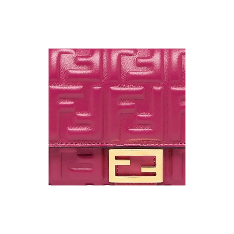 FENDI Baguette Lambskin Shoulder Bag, Crossbody Bag, Wallet Regular Women's Fuchsia-4