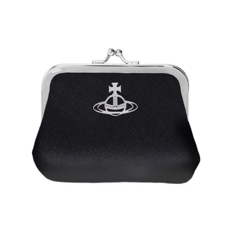Vivienne Westwood Grain Leather Coin Purse Mini Unisex Black-0