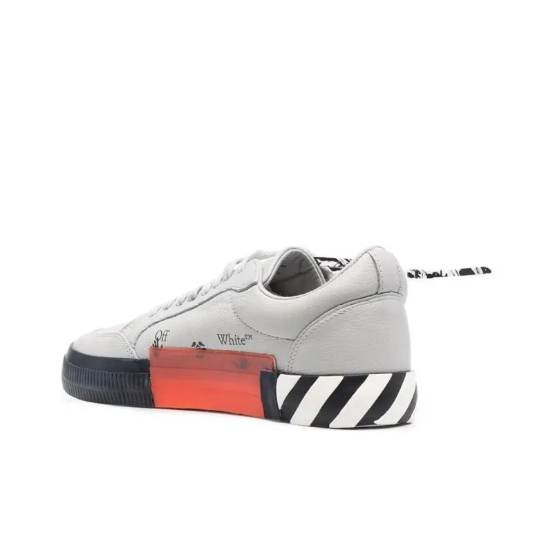 OFF WHITE Vulc Low Leather Light Grey Yellow-3