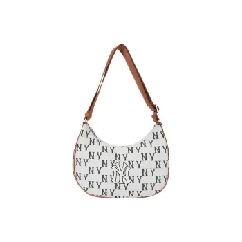 MLB Denim Dumpling Bag Shoulder Bag Handbag Shoulder Bag Women's White