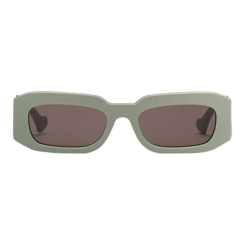 GUCCI Plate Frame Acetate Rectangular Sunglasses Men's Green-1