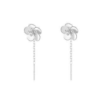 HOLLY RYAN S999 Fine Silver Mori Style Sweet Style Spring Flowers Drop Earrings Women's Fashion Minimalist Style