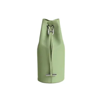 HERMES Milo Lambskin Swift Calfskin Makeup Bag Women's 3I Vert Criquet Avocado Green With Cricket Green