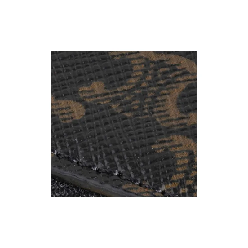 CELINE Triomphe Arc De Triomphe Canvas Clutch Wallet Coin Purse Mini Men's Black & Tan-4