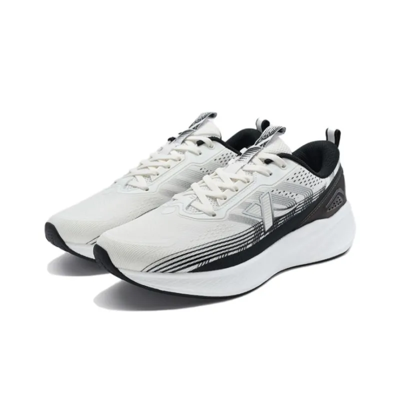 XTEP Cushioned Wear Resistant Breathable Rebound Low Top Sprint Running Shoes Men's White Black-2