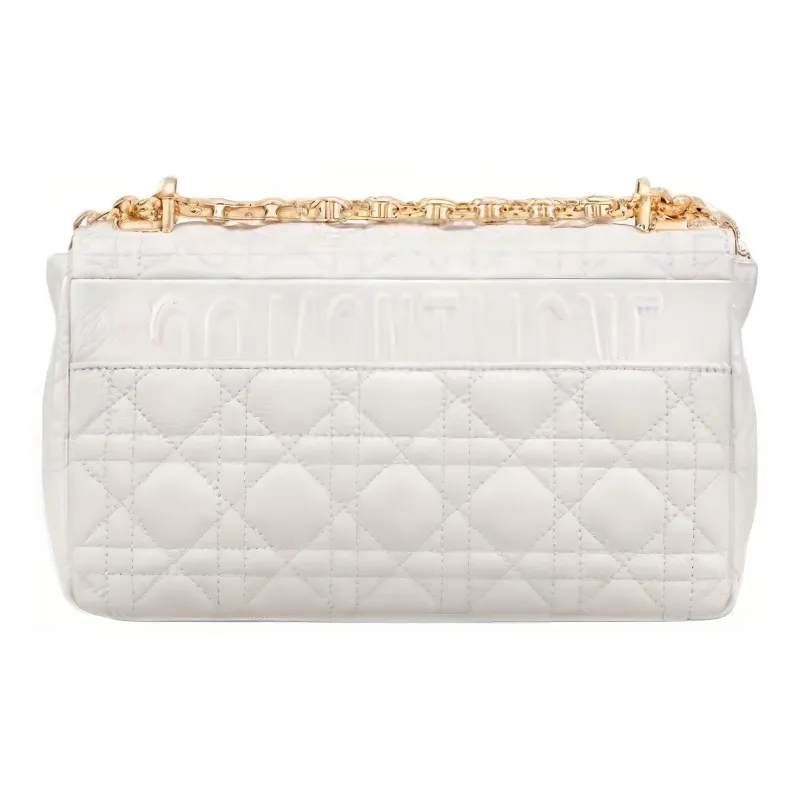 DIOR Cow Leather Shoulder Bag, Crossbody Bag Medium Size Women's Ivory-3