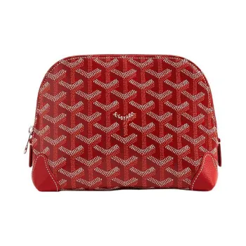 GOYARD Vendôme Canvas With Calfskin Dog's Teeth Makeup Bag Women's Red