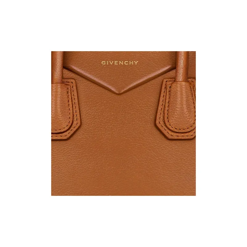 GIVENCHY Buffalo Leather Patchwork Leather Handbag Small Size Women's Soft Tan-4