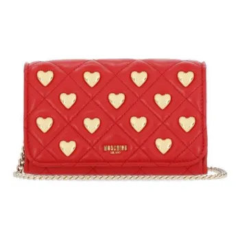 MOSCHINO Goatskin Wallet Women's Red