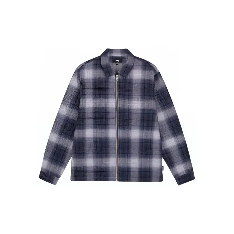 Stussy Jack Shadow Plaid Zip Shirt - POIZON