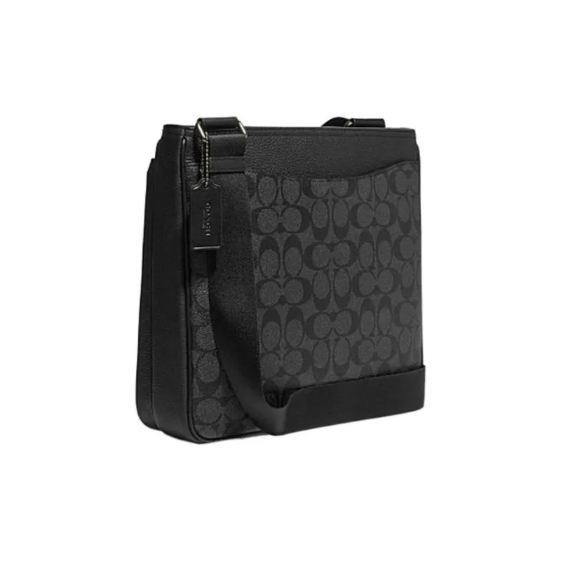 COACH File Cow Leather With Artificial Leather Document Bag, Shoulder Bag, Crossbody Bag Tubas Women's Black-1