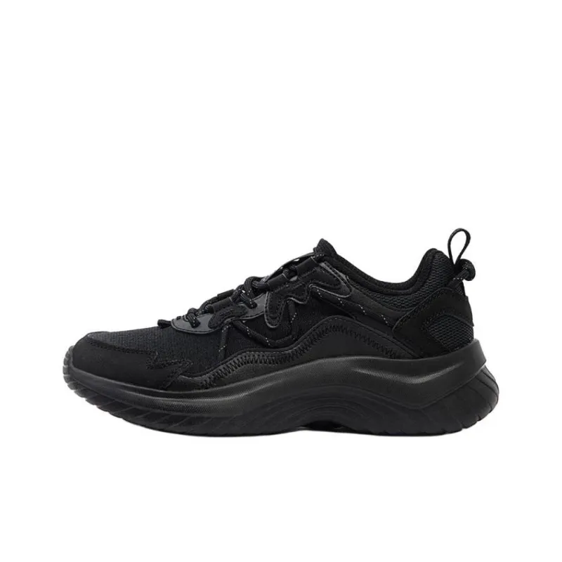 361° Cushioning Wear Resistant Low Top Sprint Running Shoes Women's Black-0