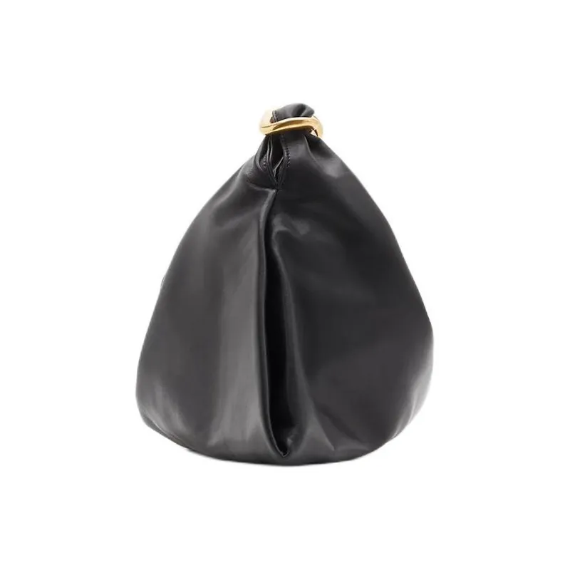 Burberry Smooth Calf Leather Handbag Medium Size Women's Black-2