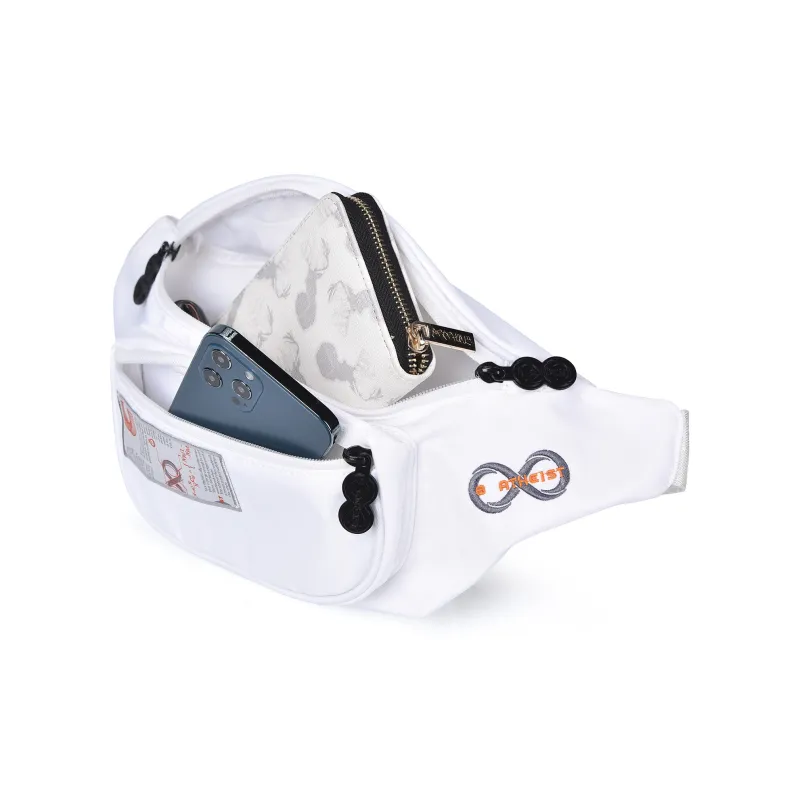 8atheist Polyester Crossbody Bag, Fanny Pack, Sling Bag Regular Unisex White-3