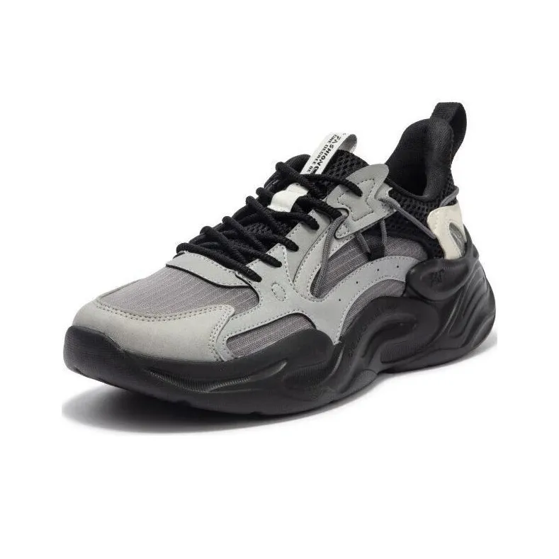 361° Surge Cushioning, Wear Resistant Low Top Chunky Sneakers Men's White Black-1
