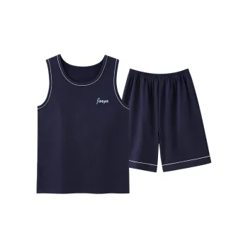 The Story Of The Flower Season Pajama Set Men's Navy Blue