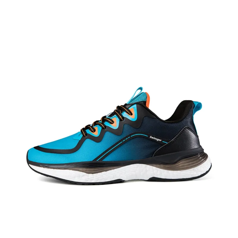 Swinsger Running Shoes Unisex Low Top Misty Rain Gray/Midnight Blue-3