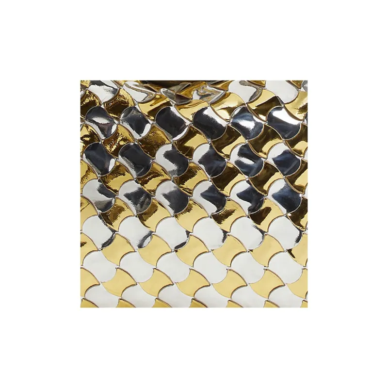 Bottega Veneta Lambskin Shoulder Bag Crossbody Bag Handbag Mini Women's Gold & Silver-4