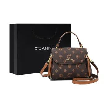 C°BANNER Synthetic Leather One Shoulder Crossbody Small Square Bag Handbag Regular Women's Coffee