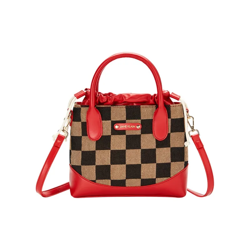 JANE KLAIN Synthetic Leather Patchwork Fabric Crossbody Bag Regular Women's White/Black/Red-17