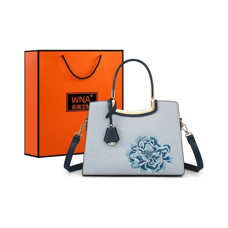 Vigno Synthetic Leather Mommy Bag Crossbody Handbag Regular Women's Apricot/Blue-8