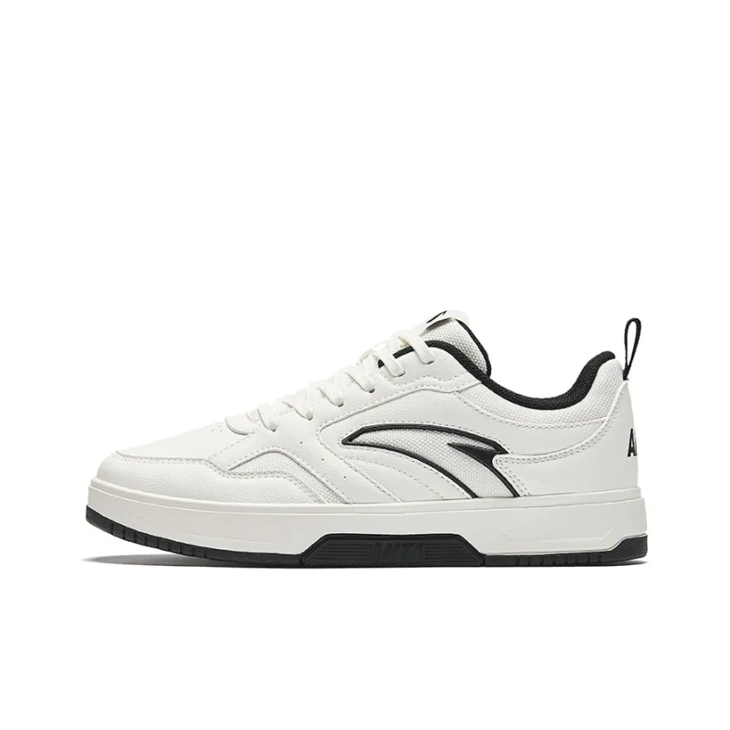 Anta Lightweight White Sneakers Height Increasing Lightweight Low Top Skateboard Shoes Women's Ivory-0